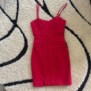 bebe Red Sculpted Bodycon Mini Dress